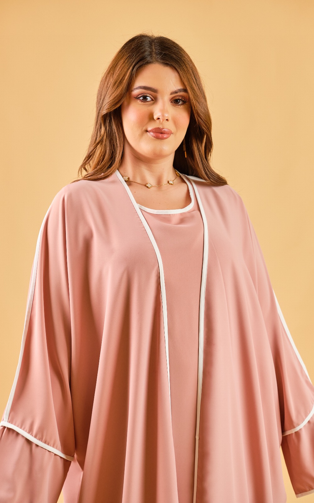 Abaya deux pièces Rose Clair