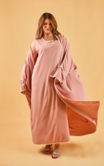 Abaya deux pièces Rose Clair