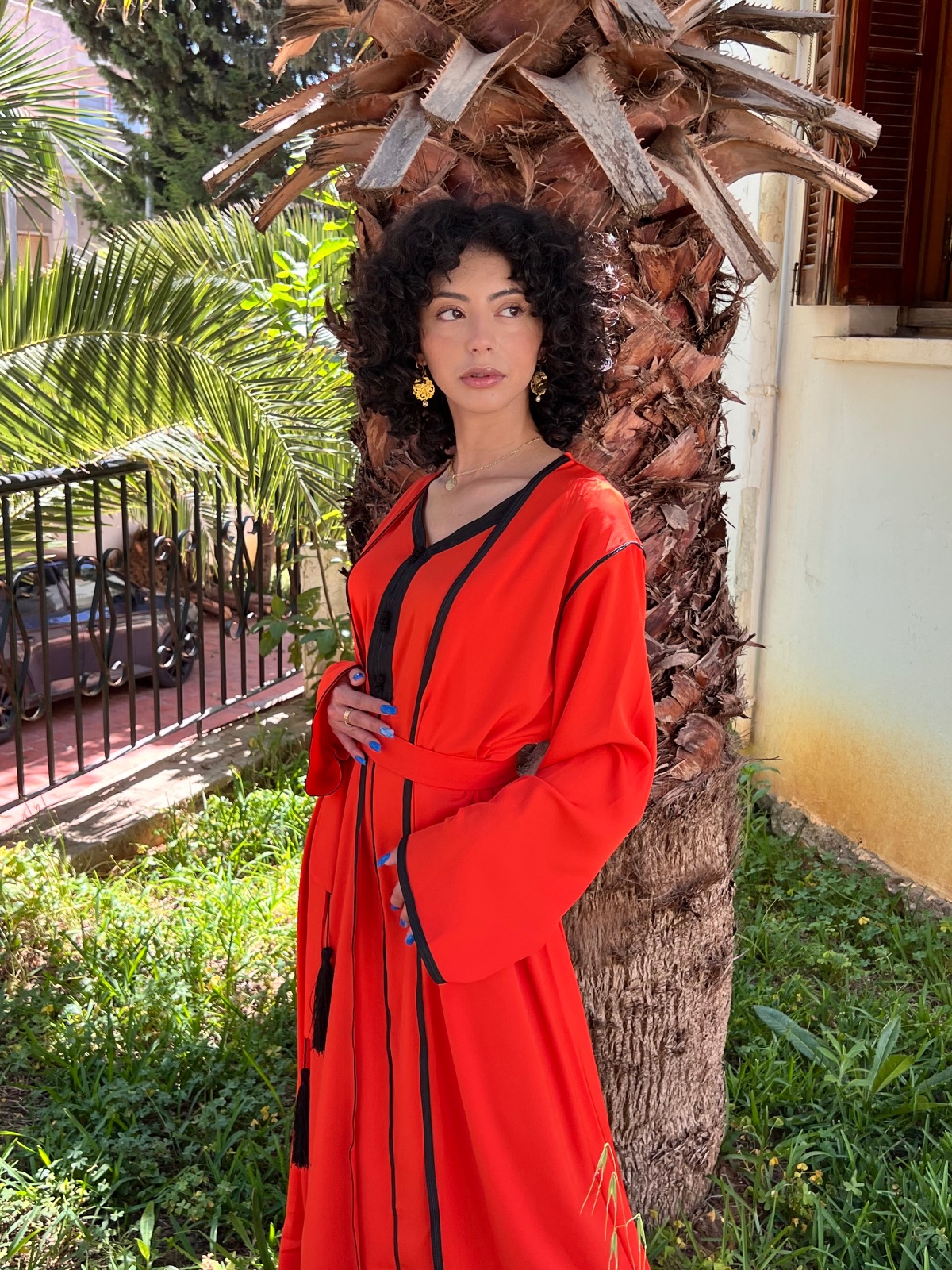 Caftan deux pièces orange 