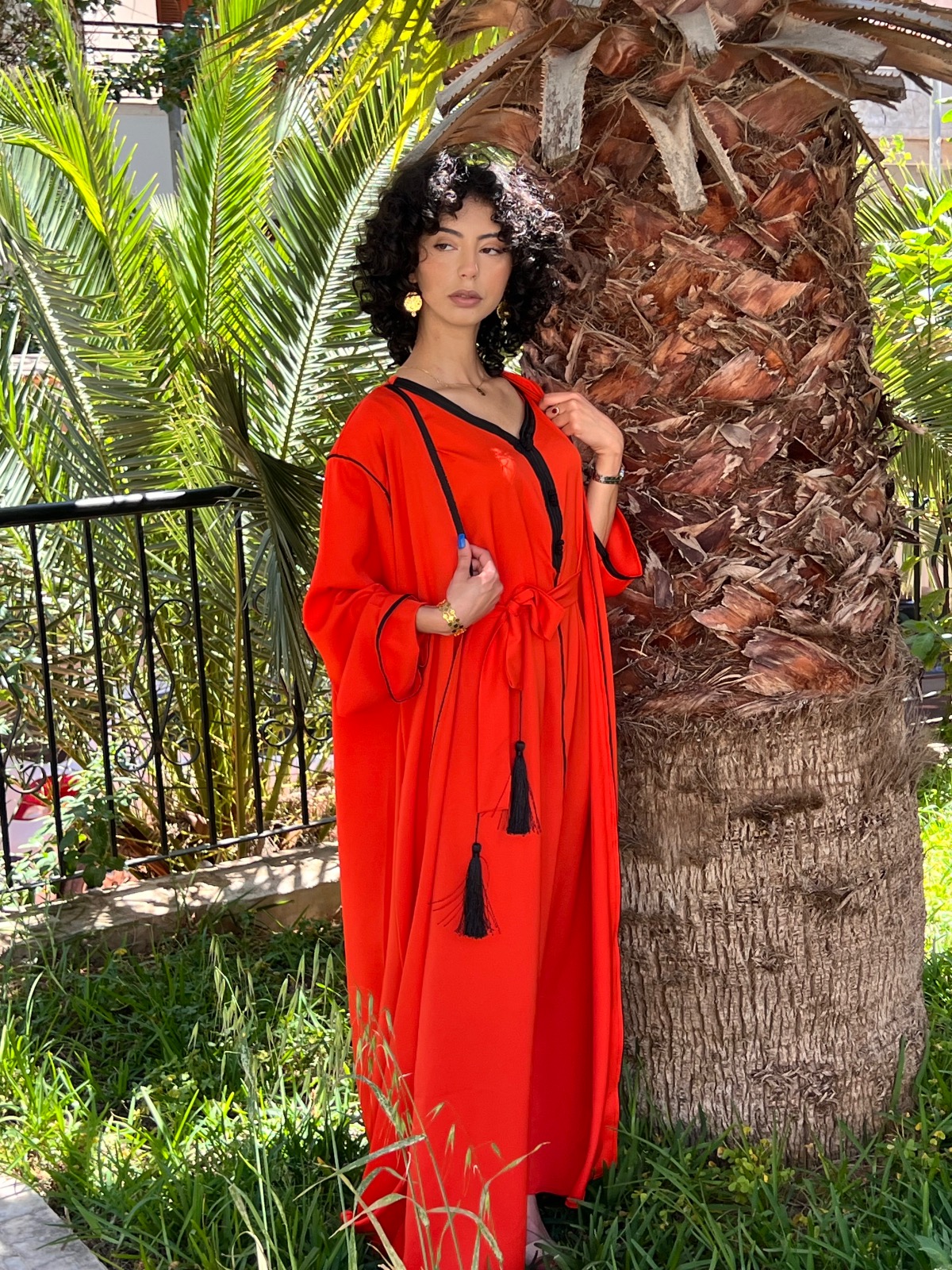 Caftan deux pièces orange 