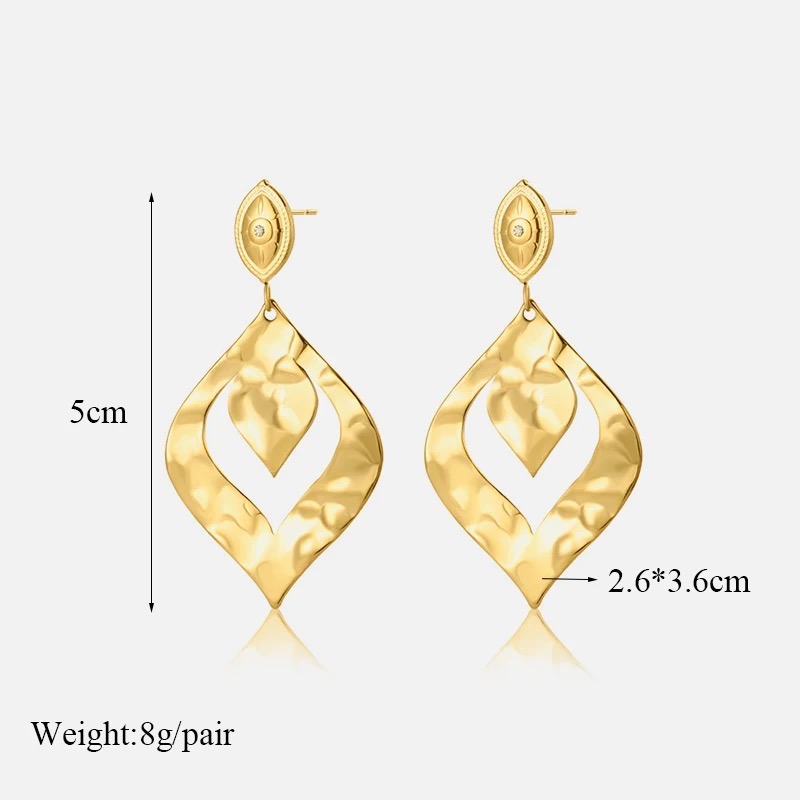 Boucles d'oreilles feuilles d'or 