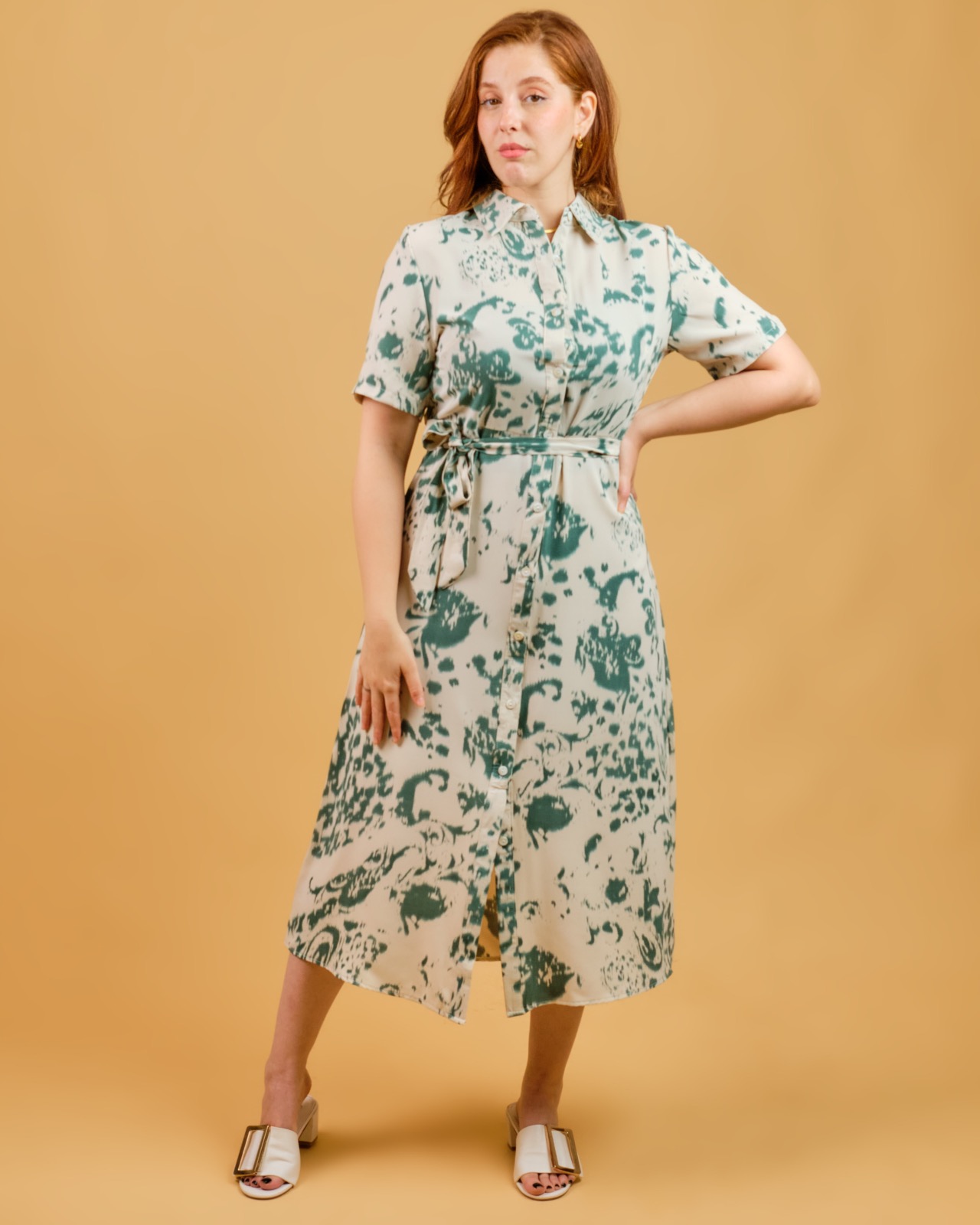 Robe midi vert d’eau