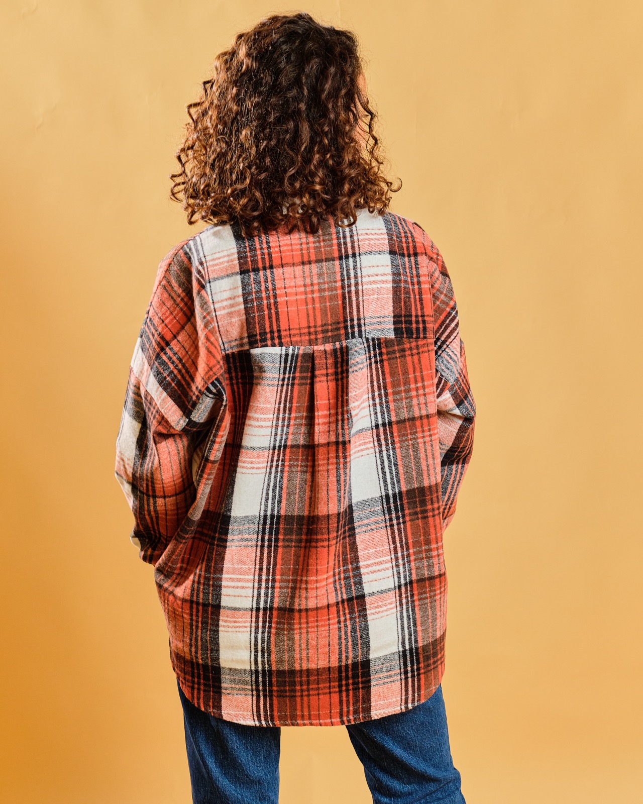 Chemise à carreaux orange 