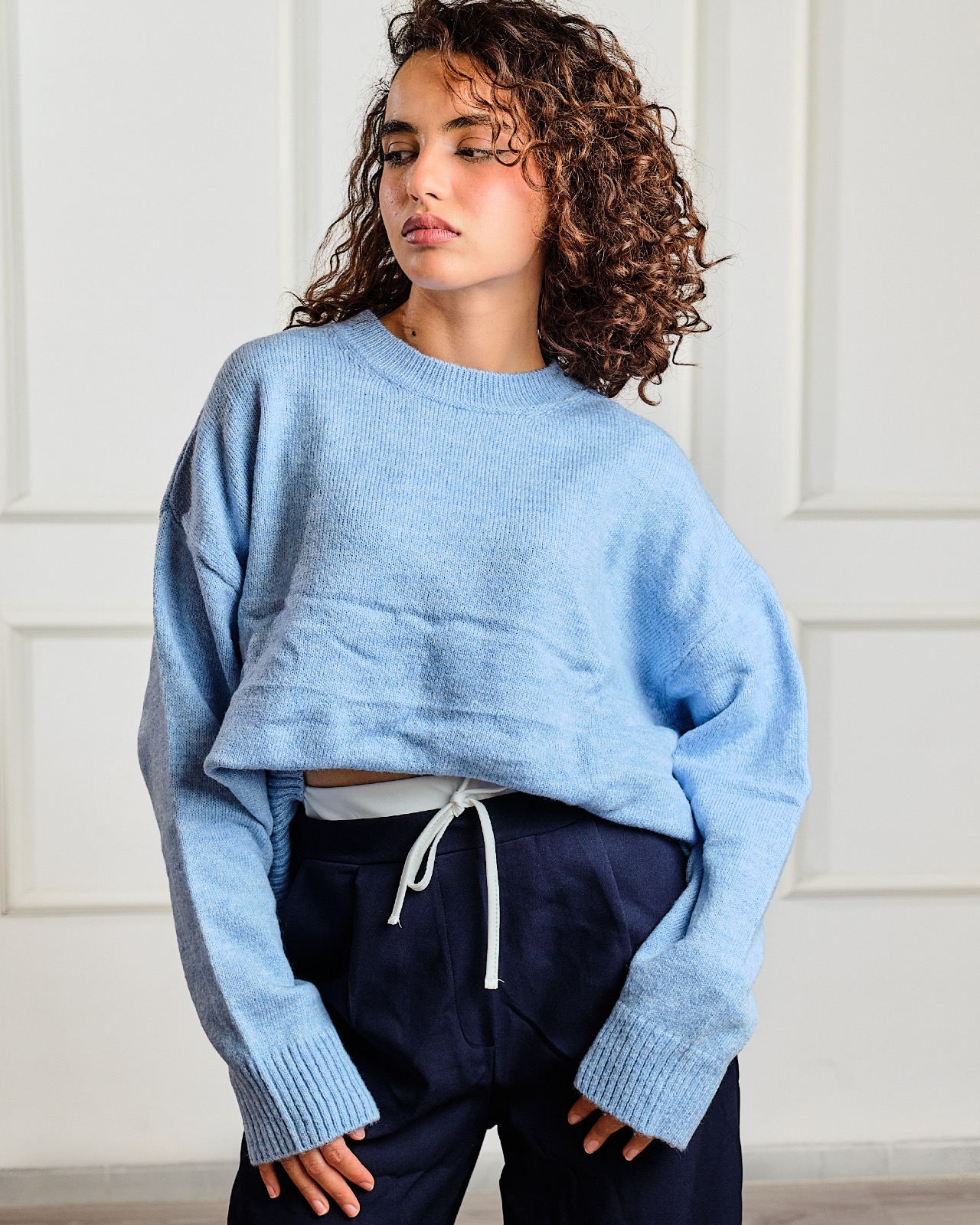 Gros pull en laine Baby blue 