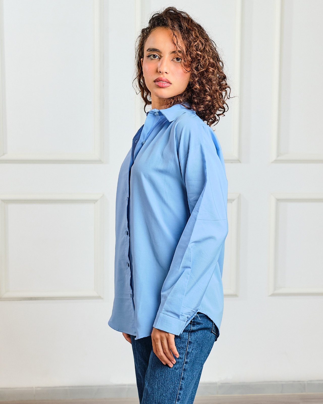 Chemise bleu coupe droite 