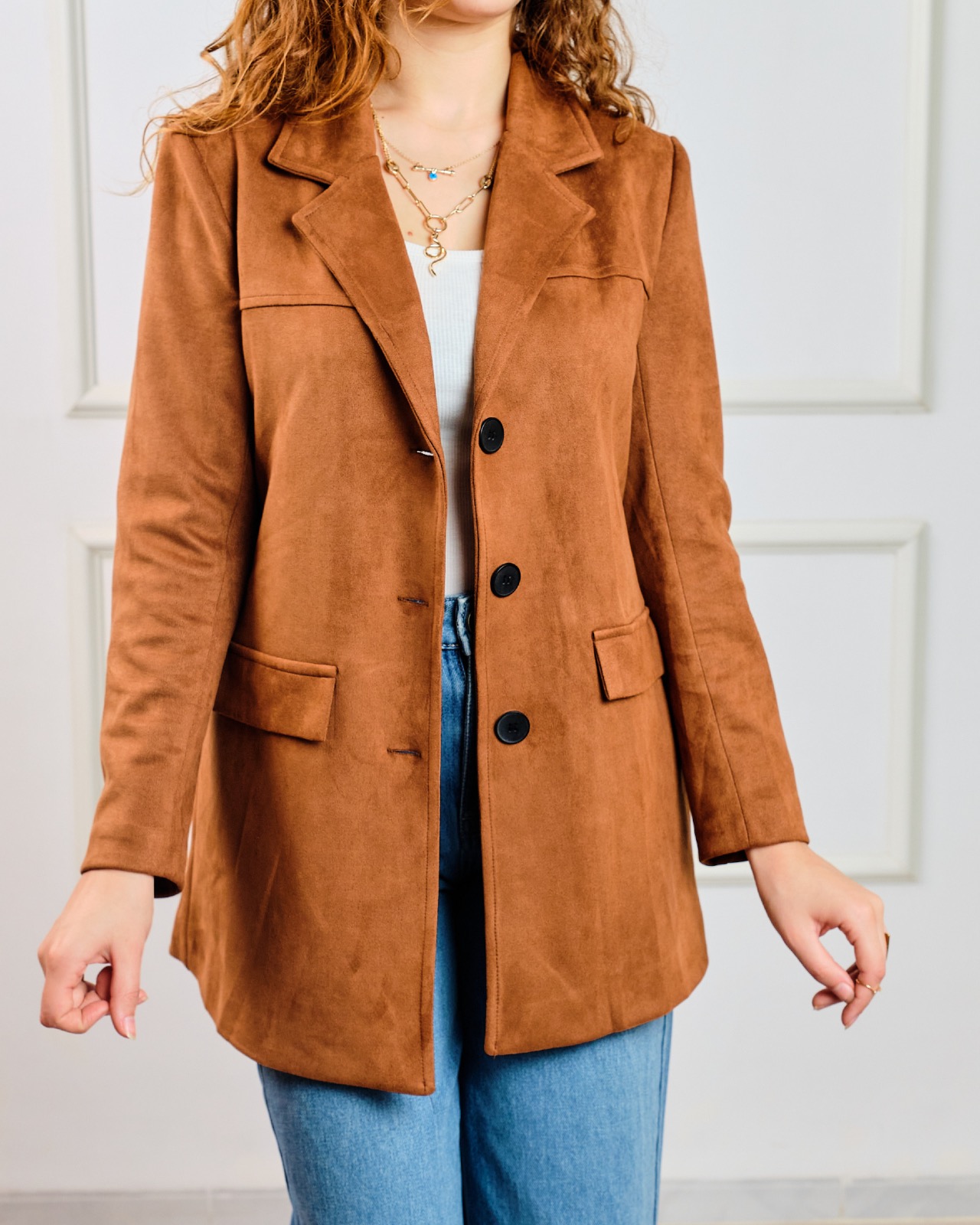 Blazer en oversized camel