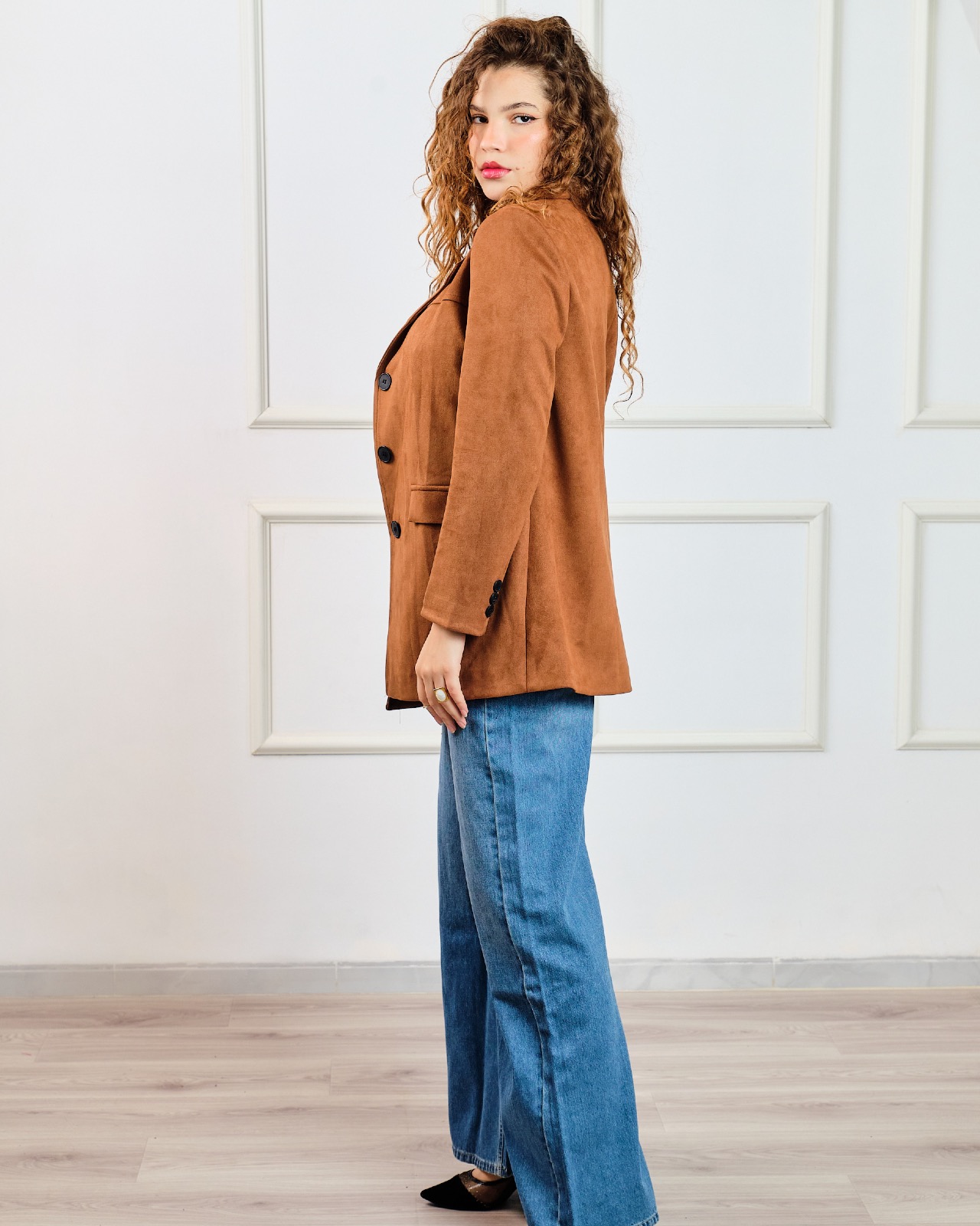 Blazer en oversized camel