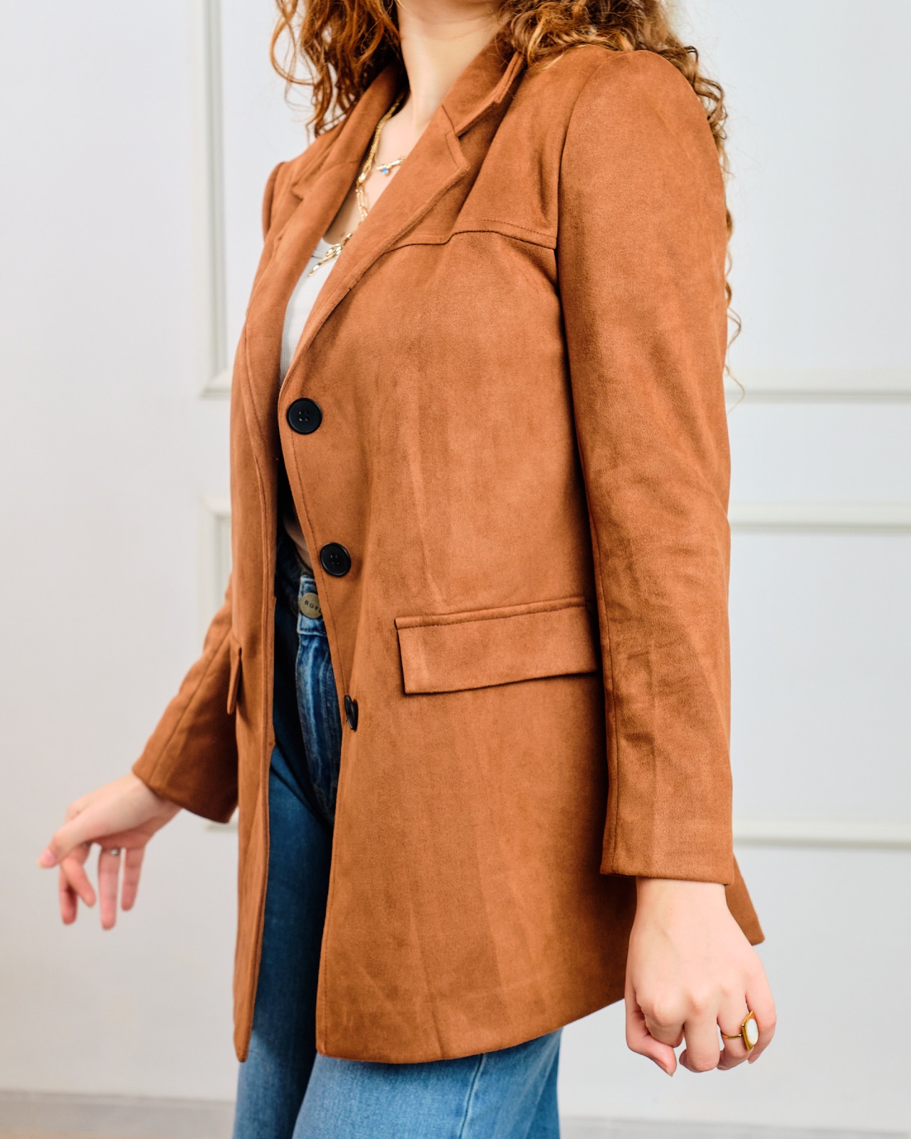 Blazer en oversized camel