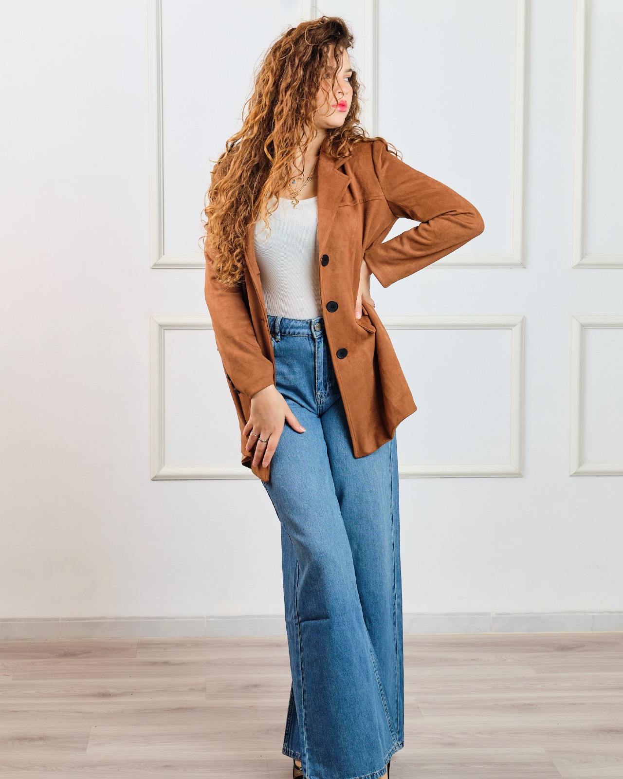 Blazer en oversized camel