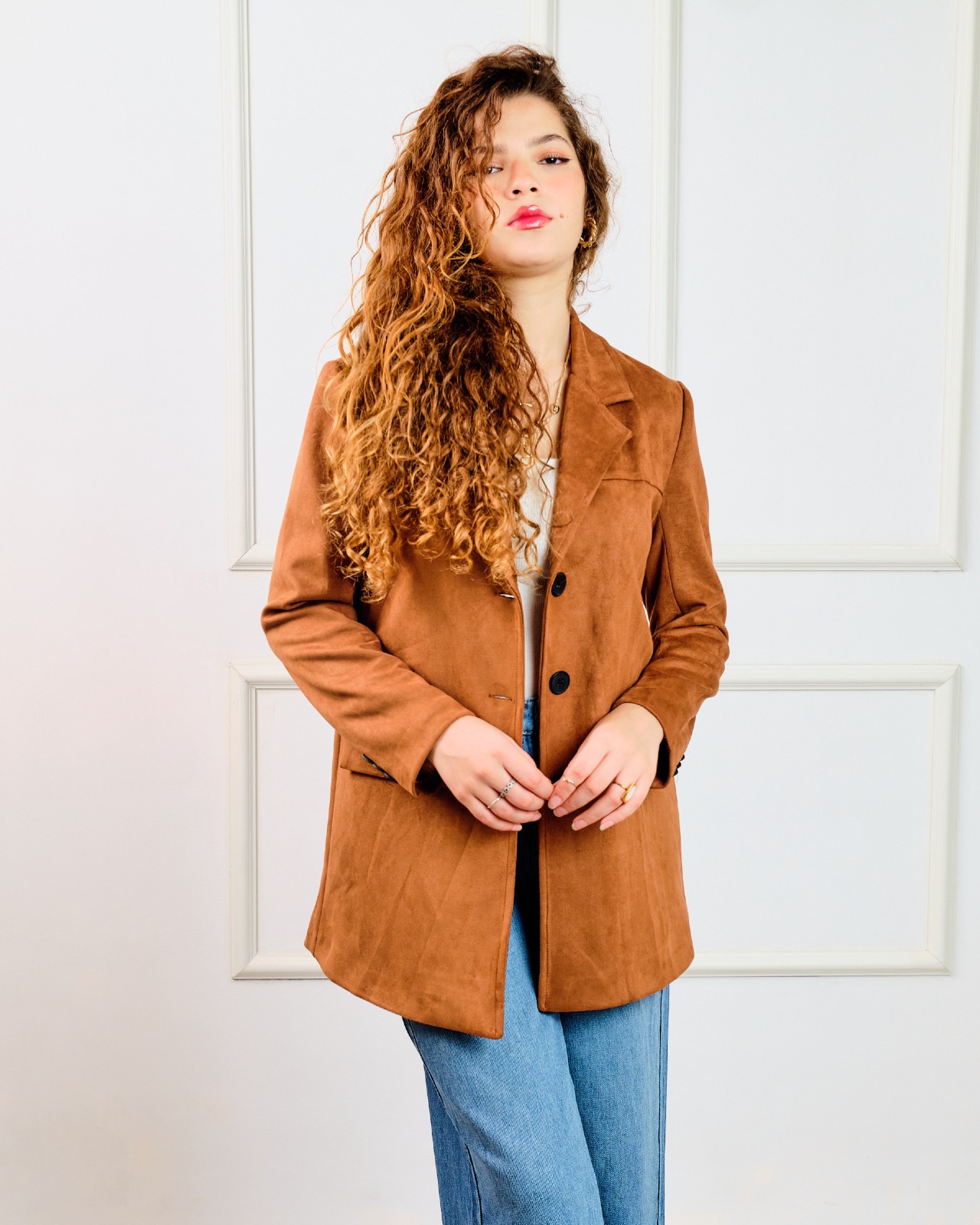 Blazer en oversized camel