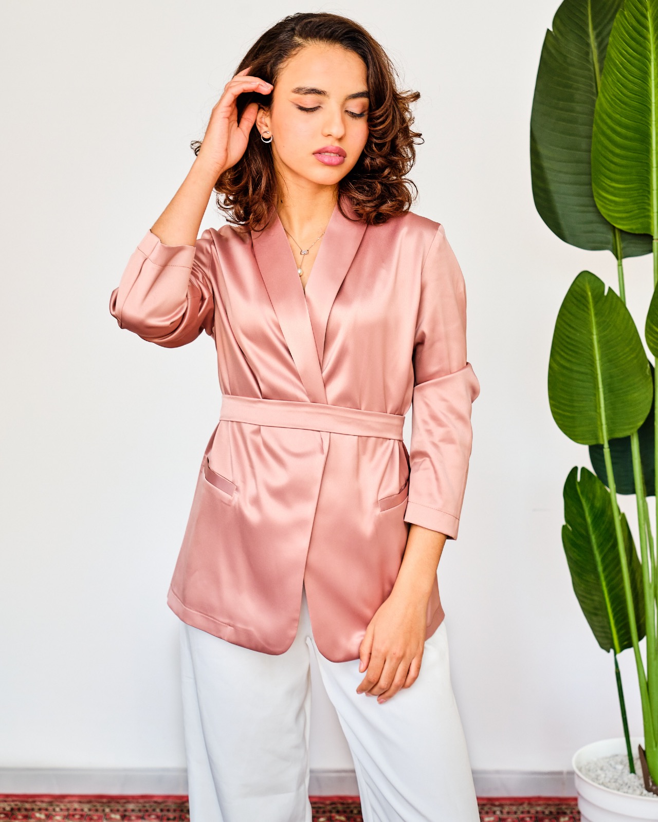 Blazer Glamour Rose poudrée