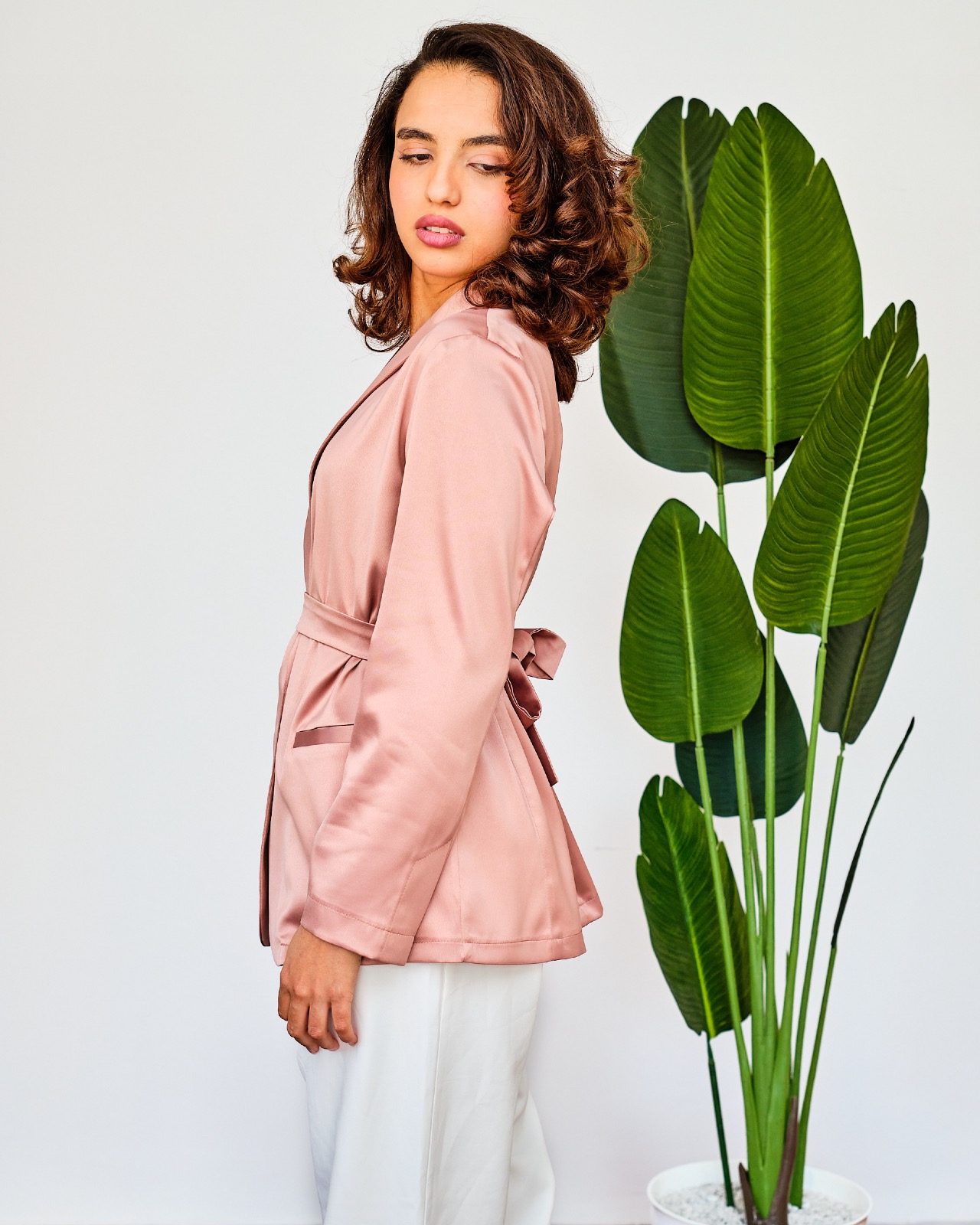 Blazer Glamour Rose poudrée