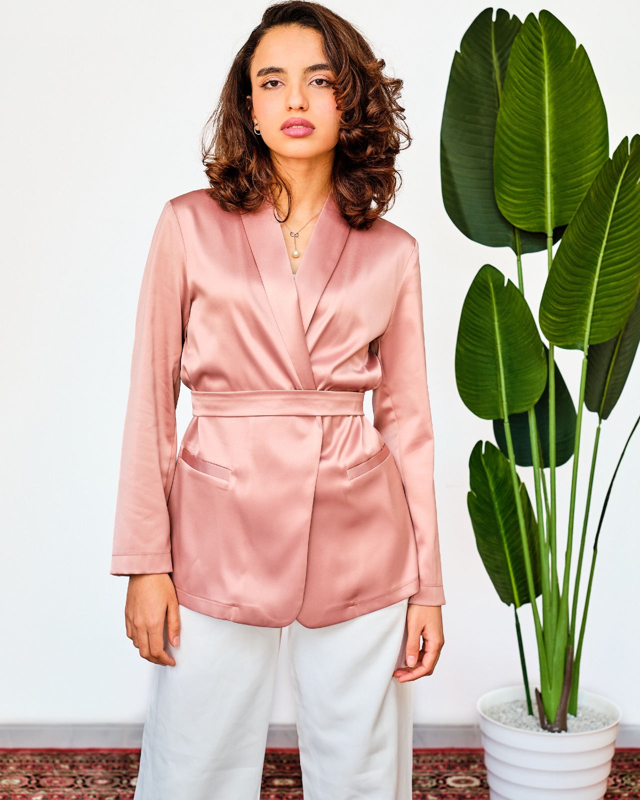 Blazer Glamour Rose poudrée